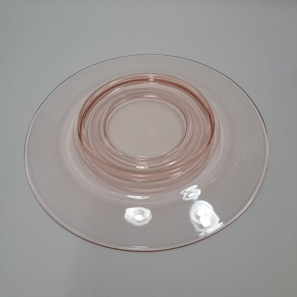 Pink Depression Glass plate Raised Center Rim 10" - Picture 6 of 8